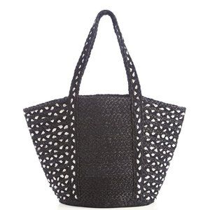 Shiraleah "BETTINA" Woven Tote in black & white